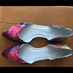 Ted Baker Jelly-like floral D'Orsay flats